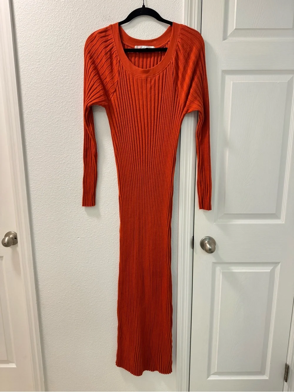 Free People Ribbed Maxi Dress in Orange